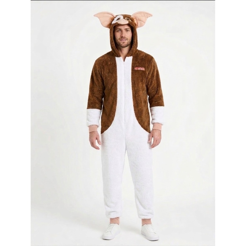Gremlins Gizmo Plush Union Suit Adult One Size Brown White Costume Sleepwear